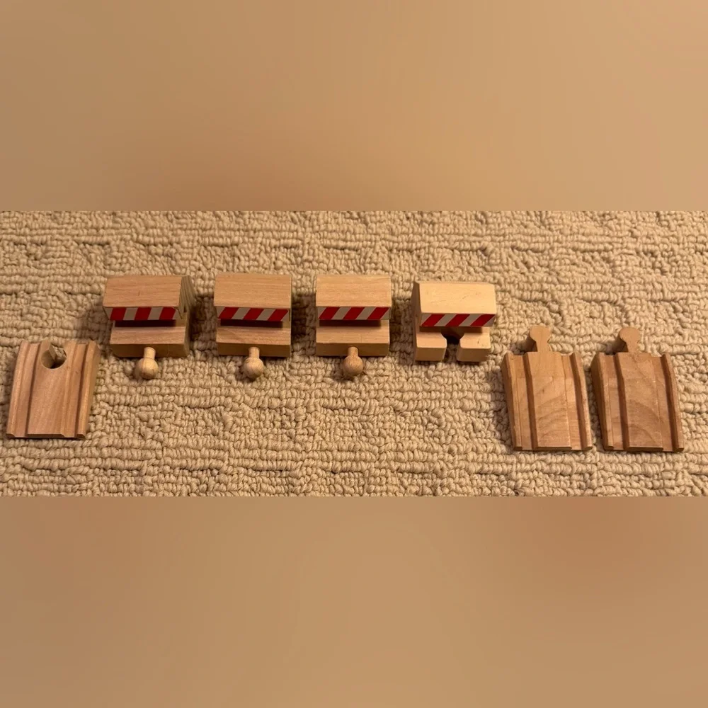 Stops, ramps & straights wooden rail /train track compatible w/ Brio and Thomas